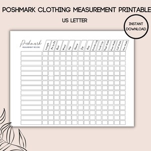 Poshmark Printable Clothing Measurement Template Reseller Measuring 