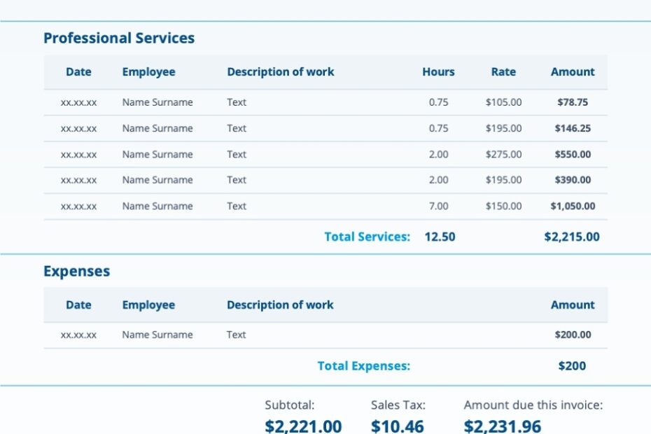 Printable Basic Invoice Template Free Download And Print For You