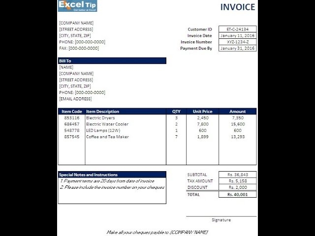 Printable Blank Invoice Template Free Libreoffice Polethenew