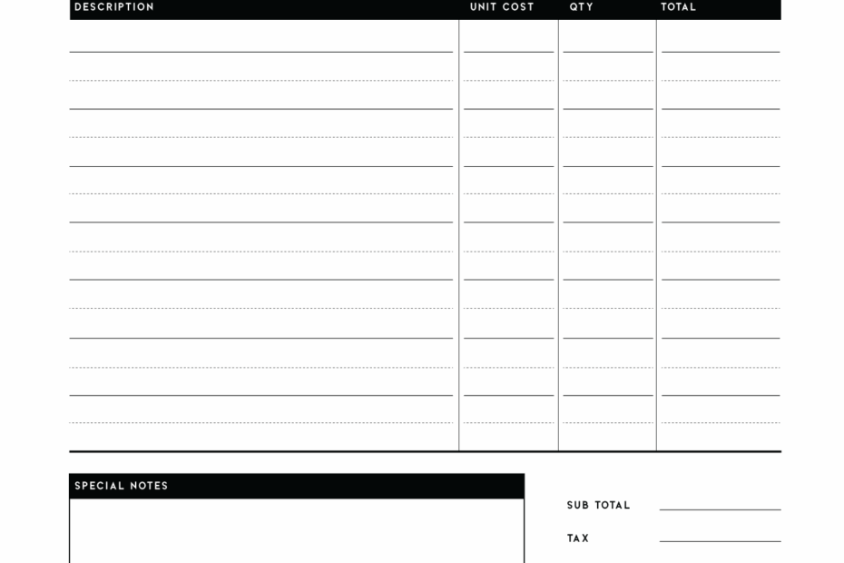 Printable Blank Invoice Template Printable Online