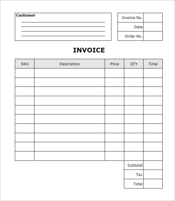 Printable Blank Invoice Template Scangala Printable Blank Invoice Template Scangala