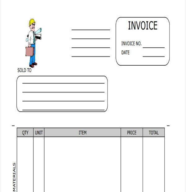 Printable Contractor Invoice Templatesz234