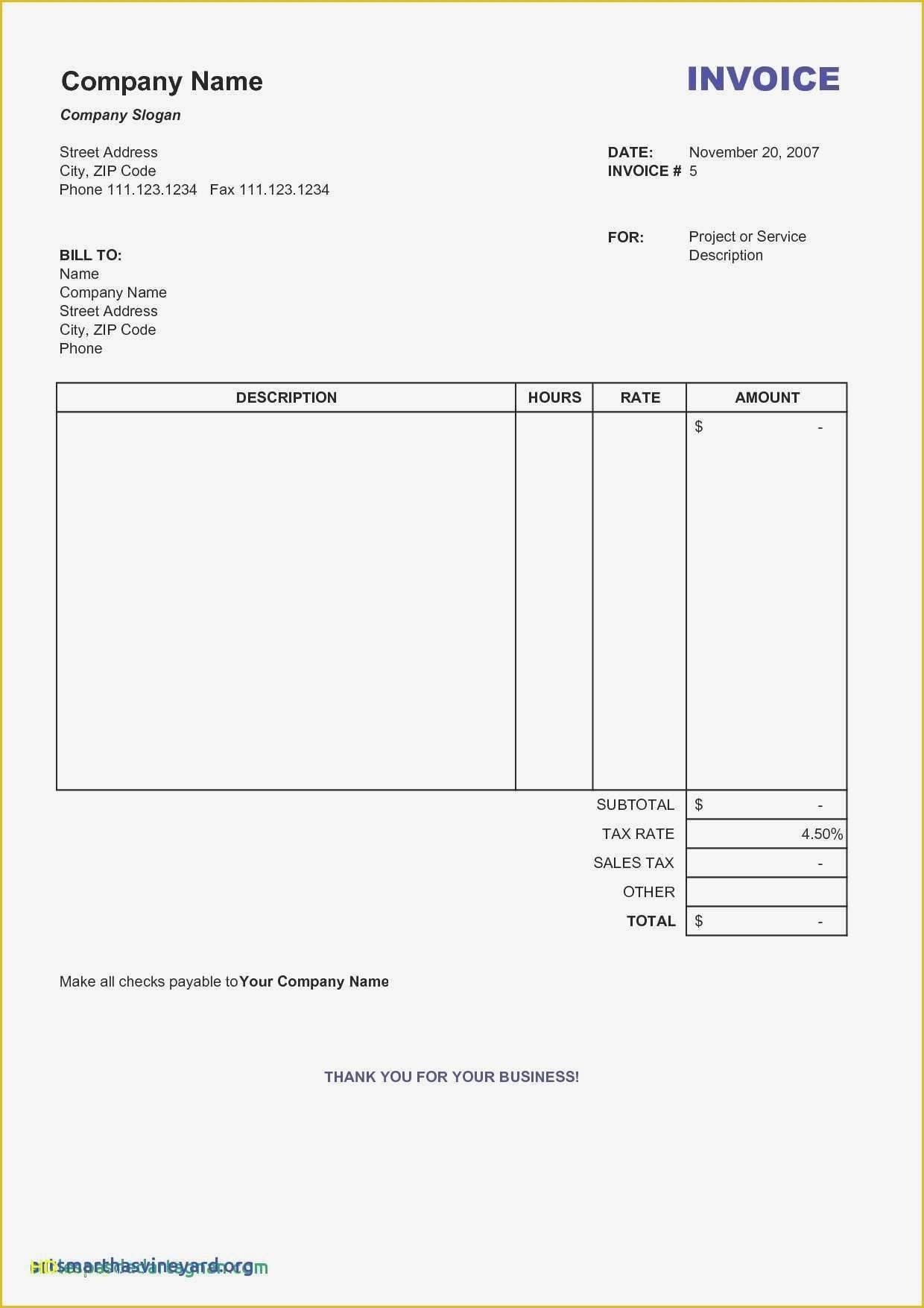 Printable Editable Invoice Template