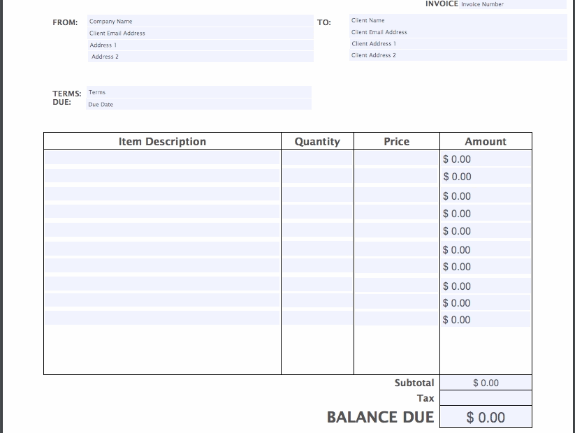 Printable Fill In Invoice Invoice Template Ideas