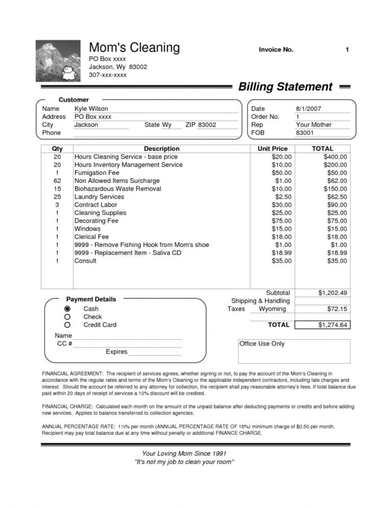 Printable Handyman Invoice Excelxo