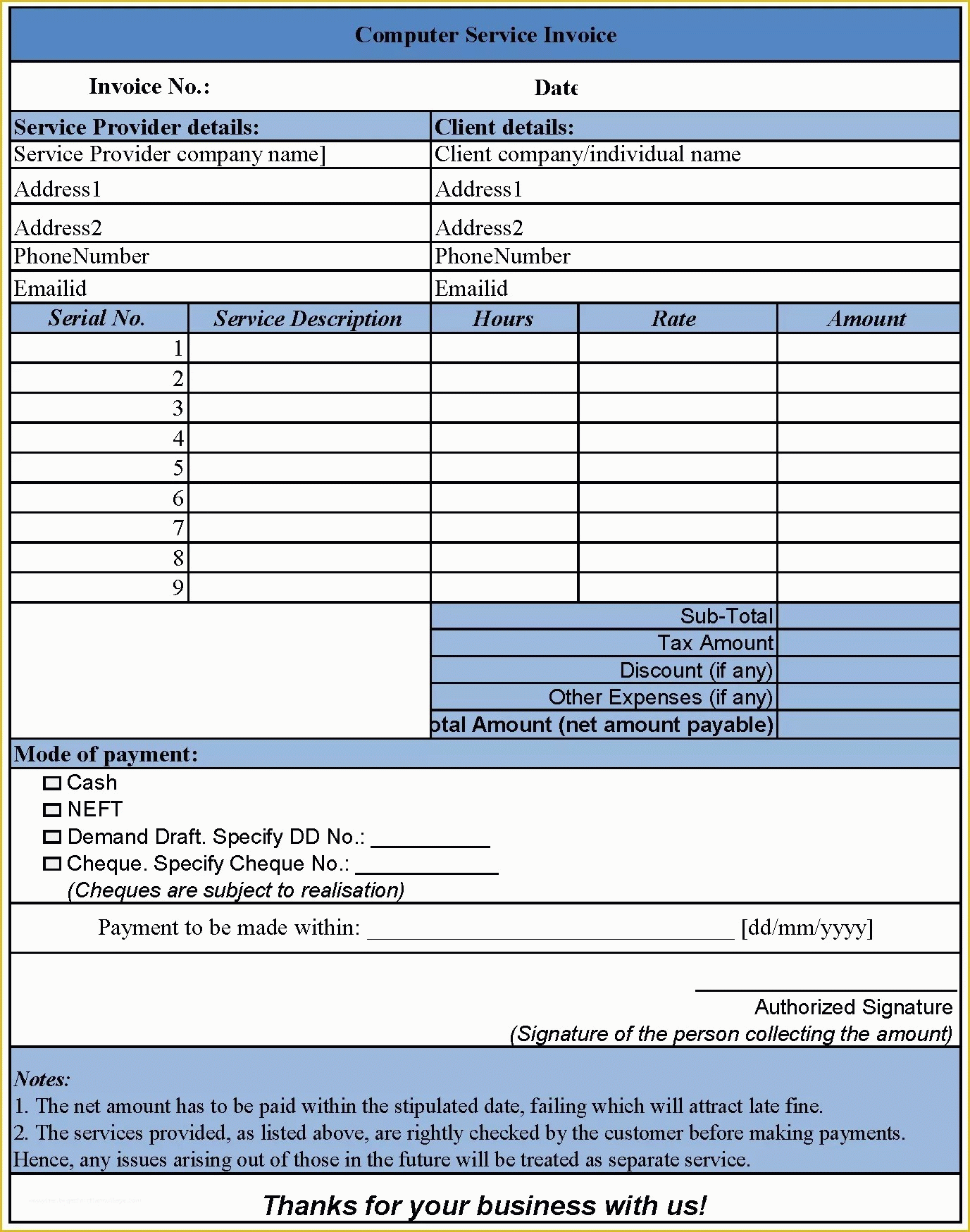 Printable Home Repair Invoice Printable Calendars AT A GLANCE