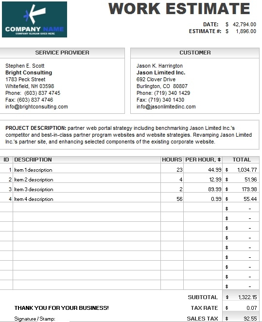 Printable Home Repair Invoice