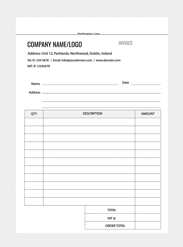 Printable Invoice Book Namesilver
