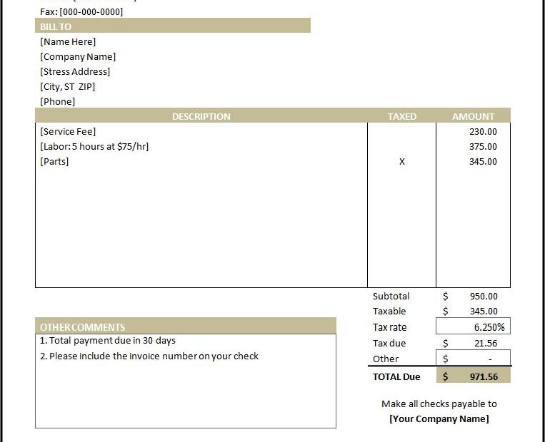 Printable Invoice Form Templates Printable Forms Free Online