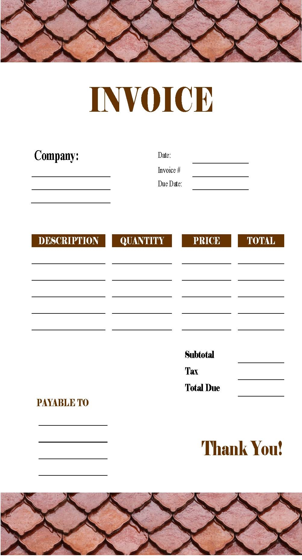 Printable Invoice Form Templates Printable Forms Free Online