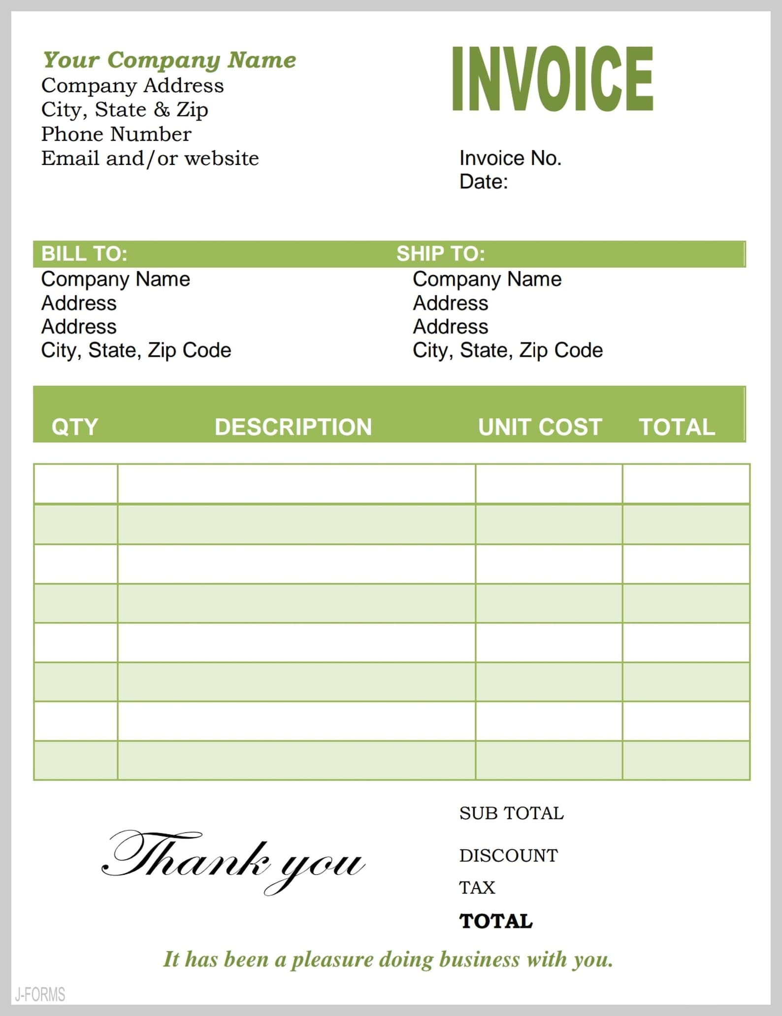 Printable Invoice Receipt