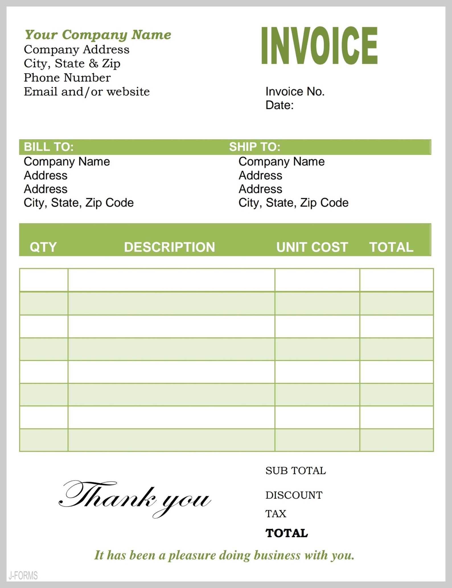 Printable Invoice Receipt