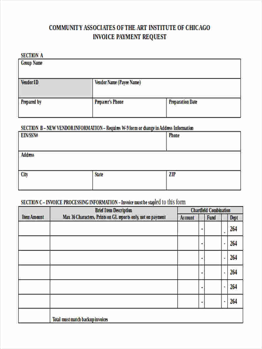 Printable Invoice Request Form Printable Forms Free Online