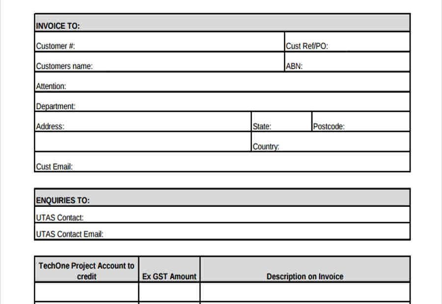 Printable Invoice Request Form Printable Forms Free Online