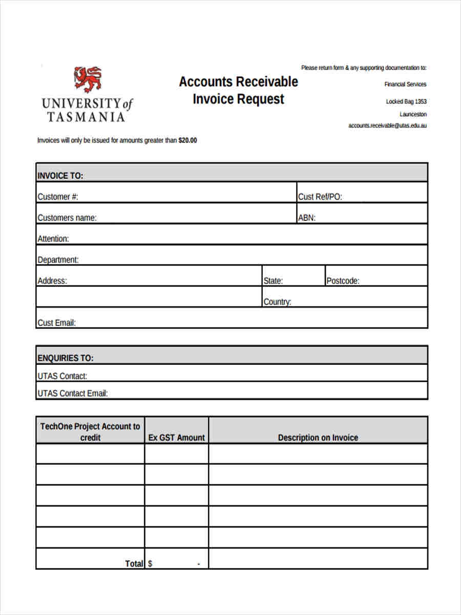 Printable Invoice Request Form Printable Forms Free Online
