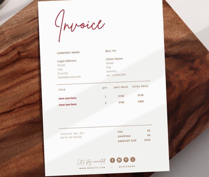 Printable Invoice Template Small Business Invoice Form Download