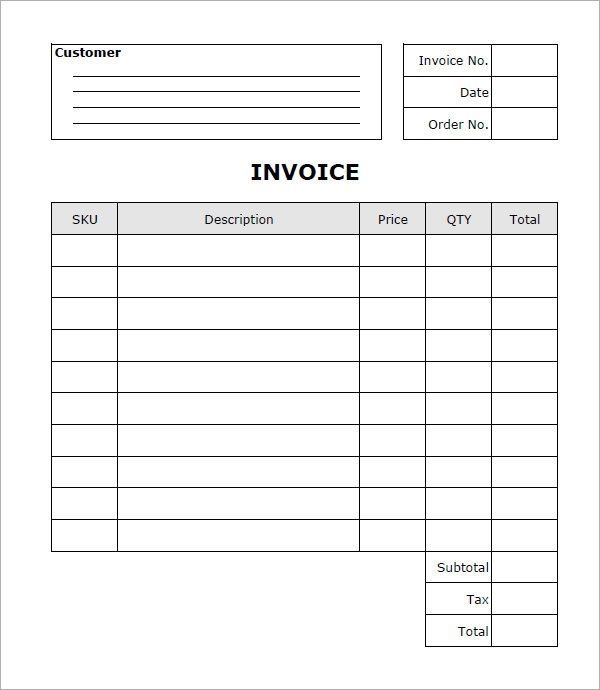 Printable Invoices Butere