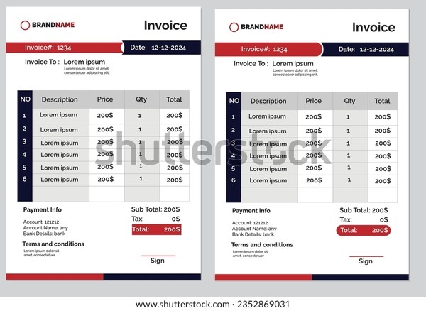 Printable Invoices Free Over 13 Royalty Free Licensable Stock