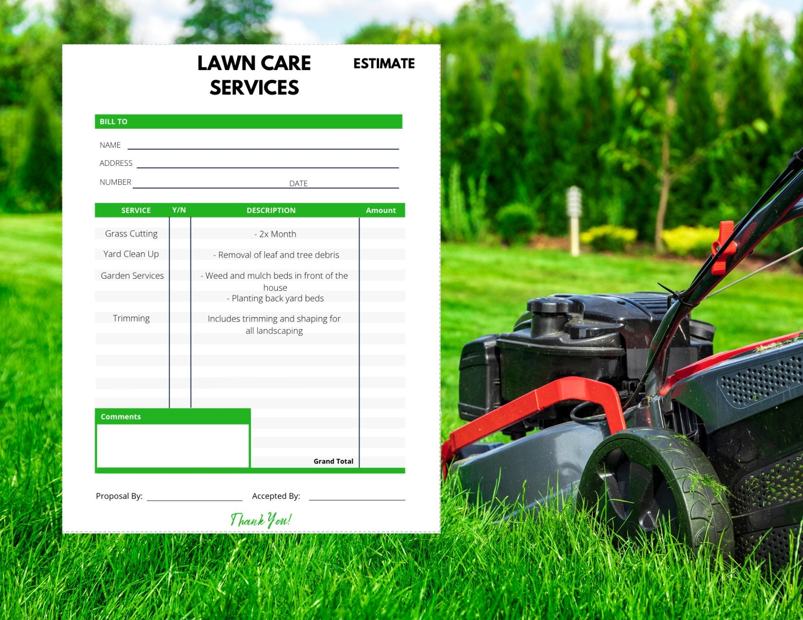 Printable Lawn Care Invoice Template Vrogue co