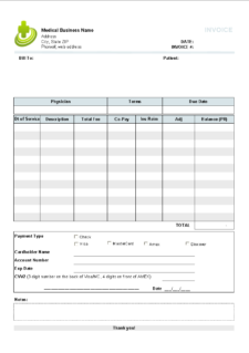 Printable Medical Invoice Template Sample Templateral