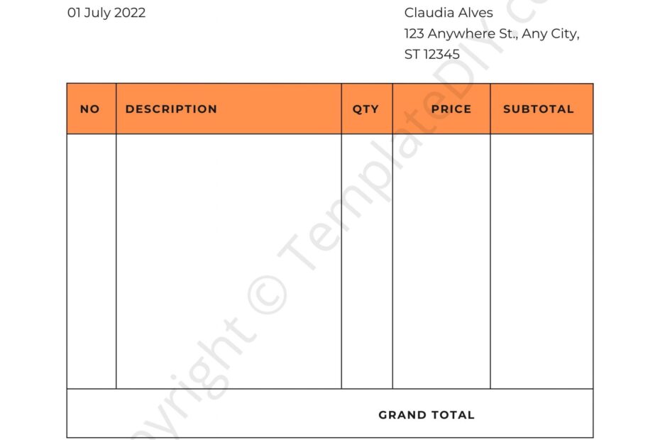 Printable Notary Invoice Template