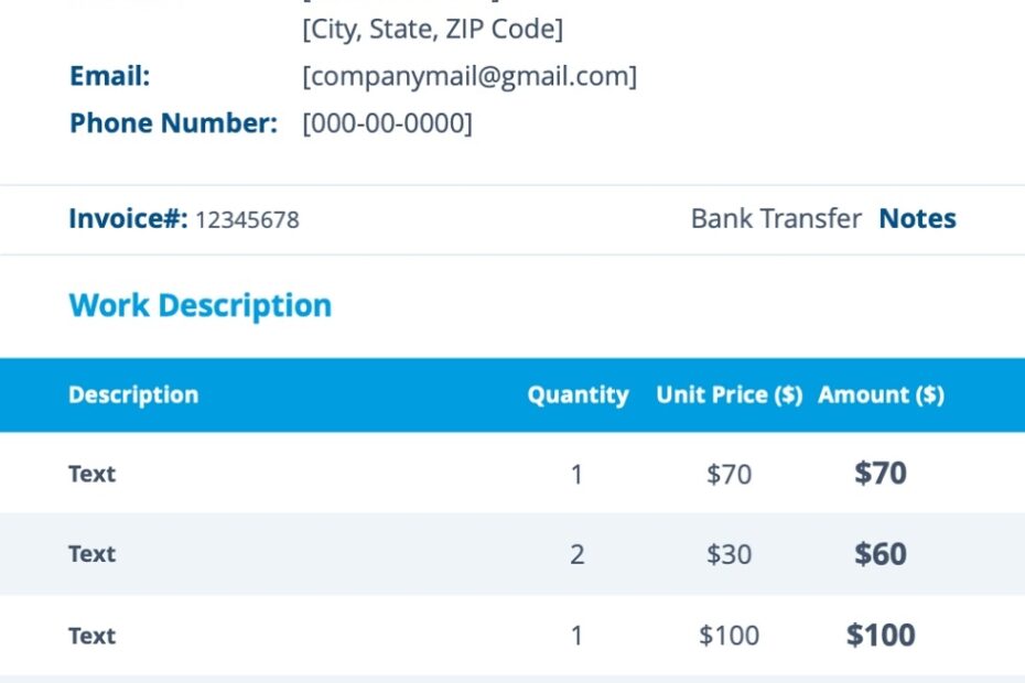 Printable Perfect Invoice Template Free Download And Print For You