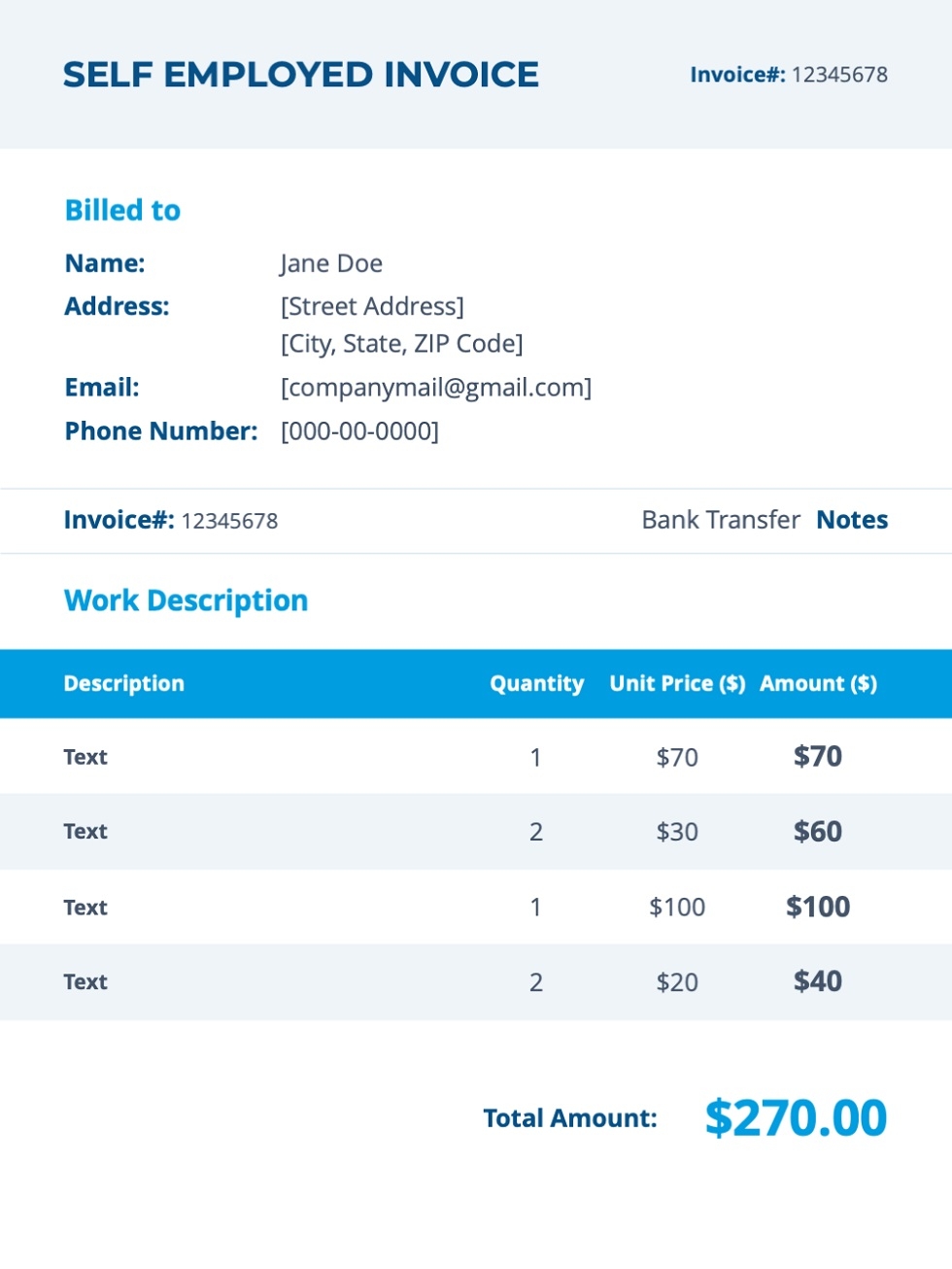 Printable Perfect Invoice Template Free Download And Print For You 