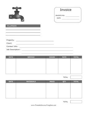 Printable Plumbing Invoice Template Printable Plumbing Invoice Template