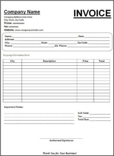 Printable Shipping Invoice Template Templateral