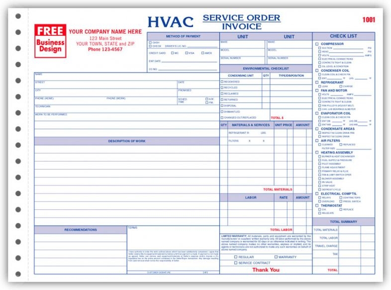 Printable Work Order Forms Plumbing Hvac Work Orderinvoices Plumbing 