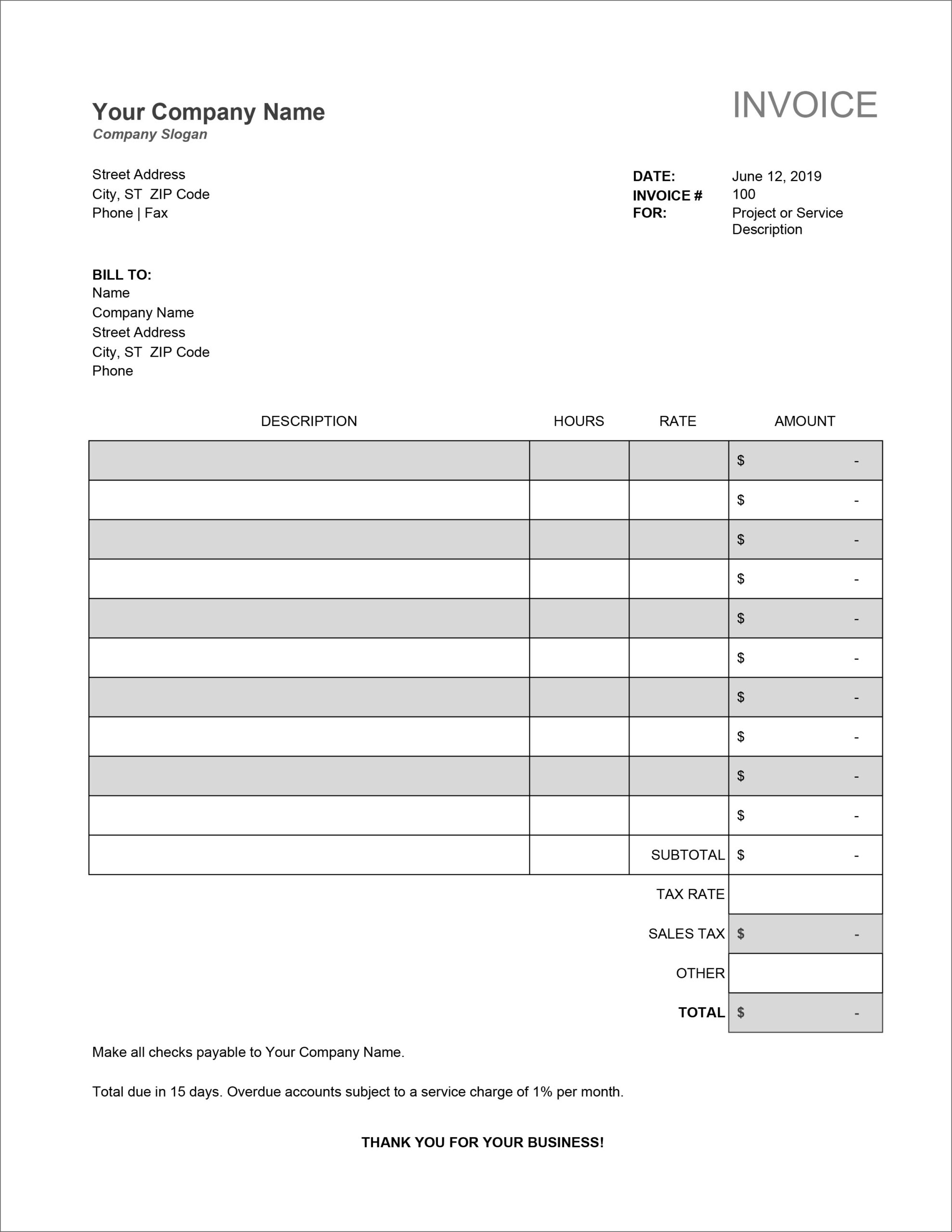 Professional Invoicing Template Thebigstat