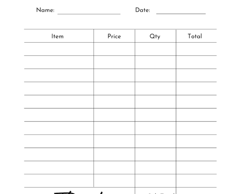 Professional Printable Receipts For Your Small Business JellyMemos