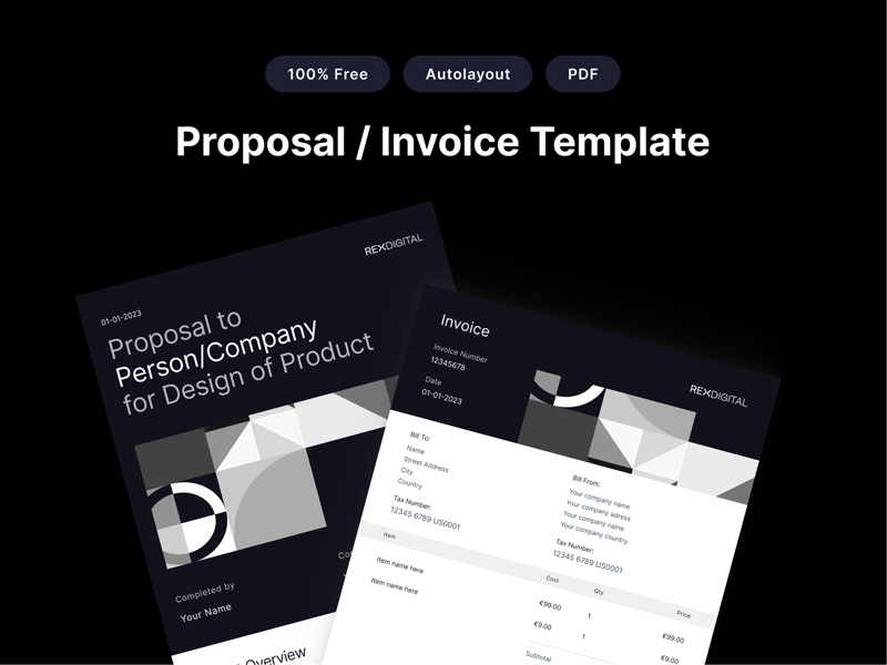 Proposal And Invoice Template Freebie Supply