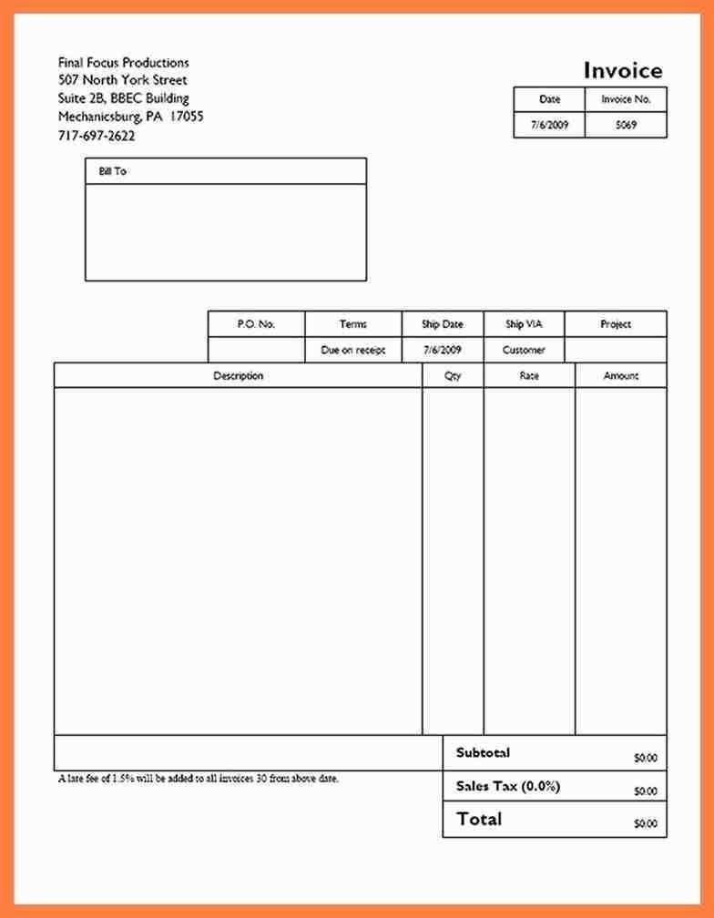 Quickbooks Blank Invoice Template Cards Design Templates