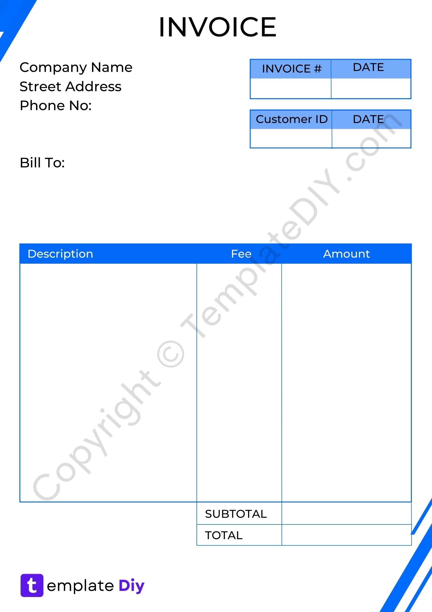 QuickBooks Invoice Template Blank Printable In PDF Excel Word