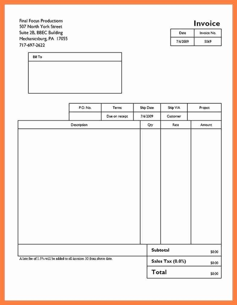 Quickbooks Template Invoice