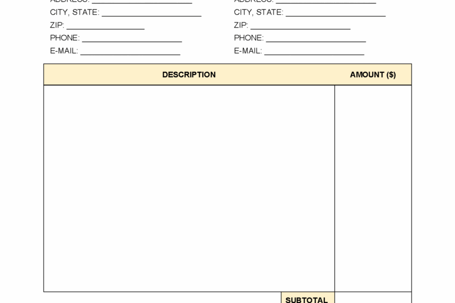 Rental Property Invoice Template