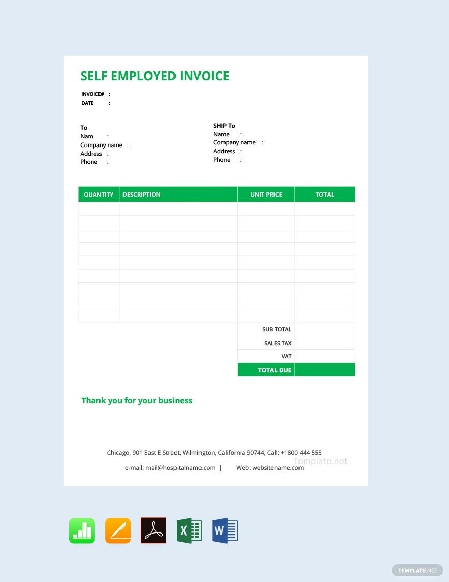 Self Employed Invoice Download In Word Google Docs Excel Google 