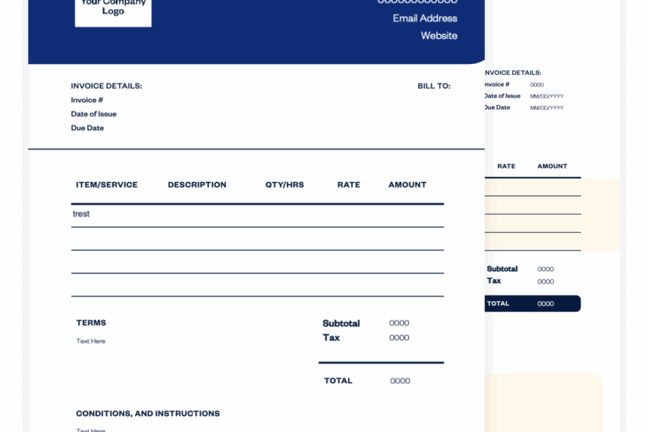 Services Rendered Invoice Templates Free Download Worksheets Library