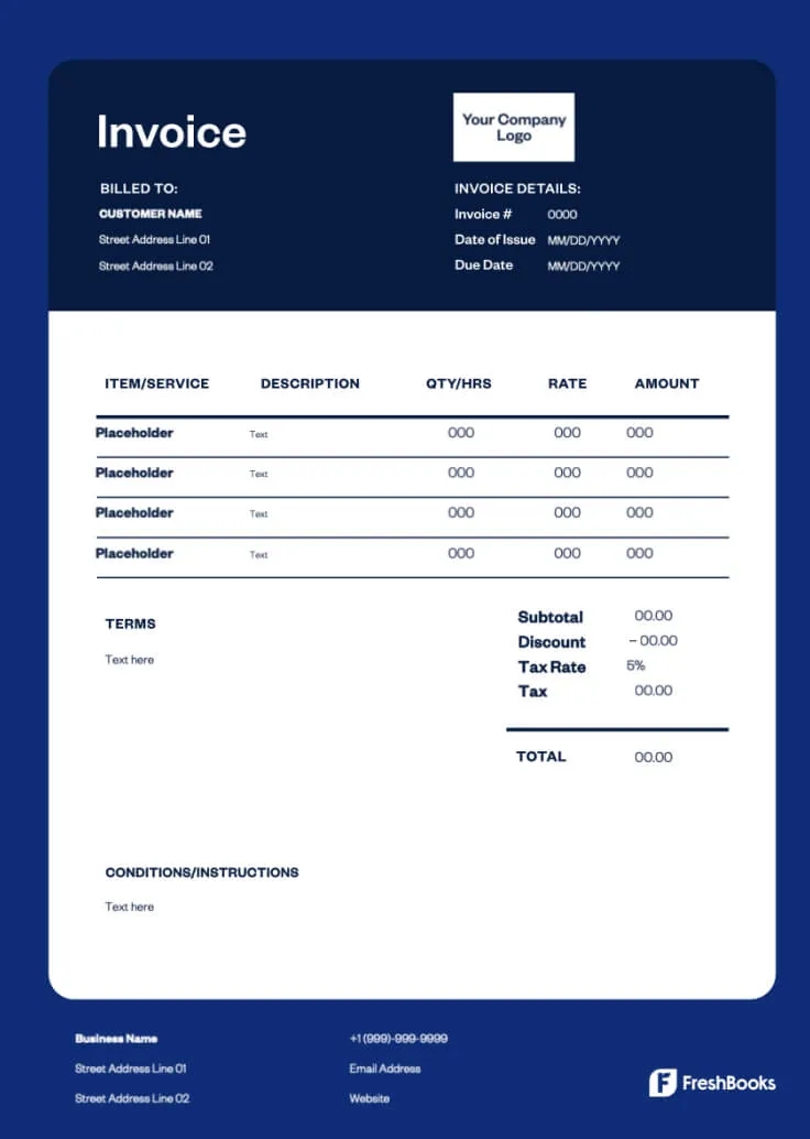 Services Rendered Invoice Templates Free Download