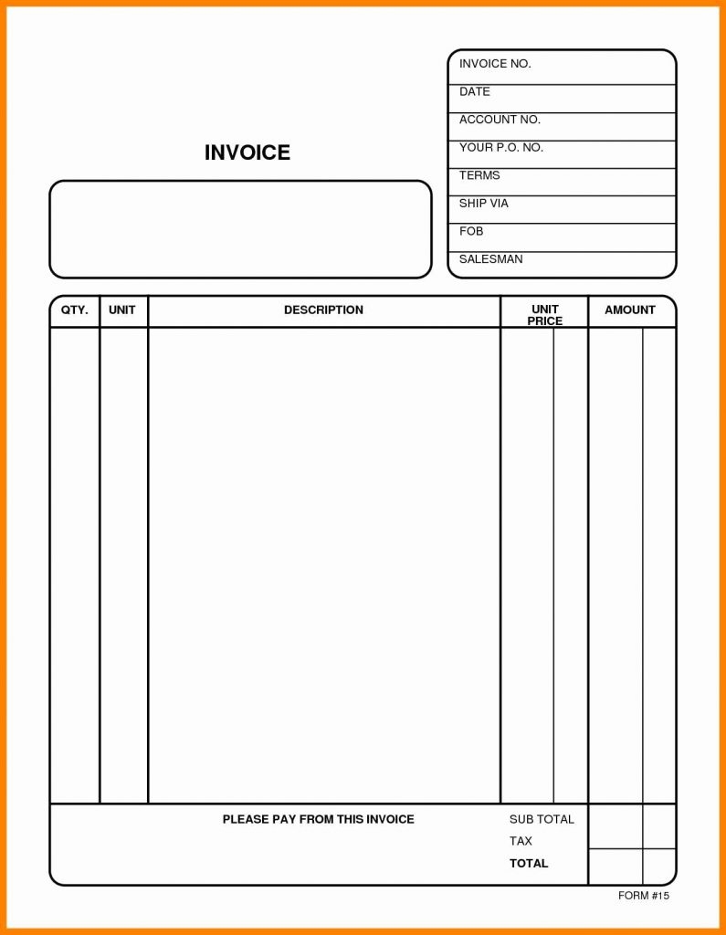 Simple Free Printable Invoices Invoice Template Basic Form Design 