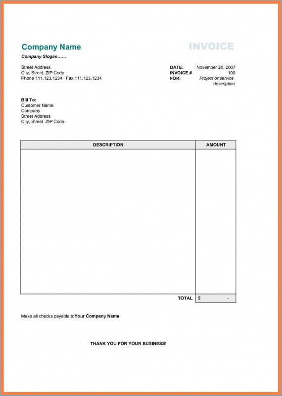 Simple Invoice Template Printable Filocl