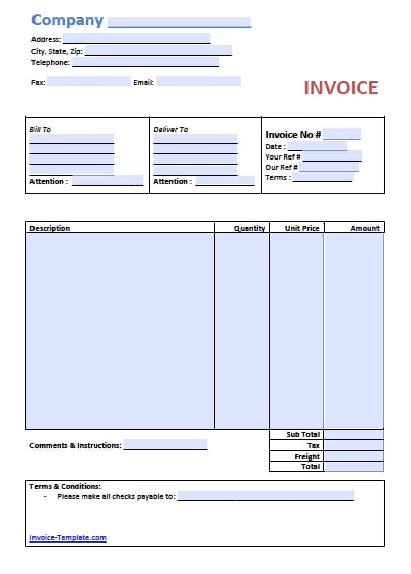 Simple Invoice Template Printable Receipt Template