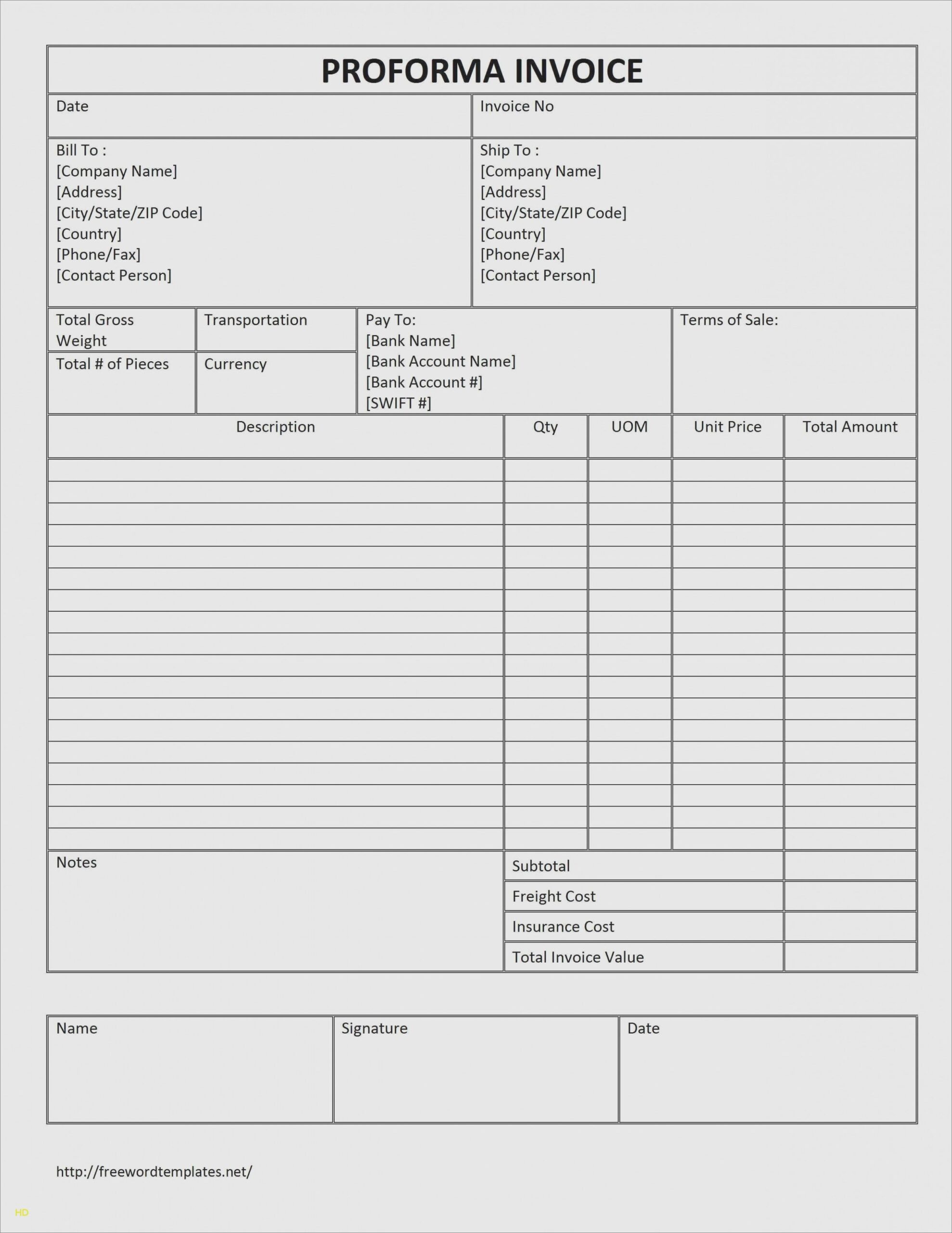 Towing Invoice Templates Printable Invoice Template Word Invoice 