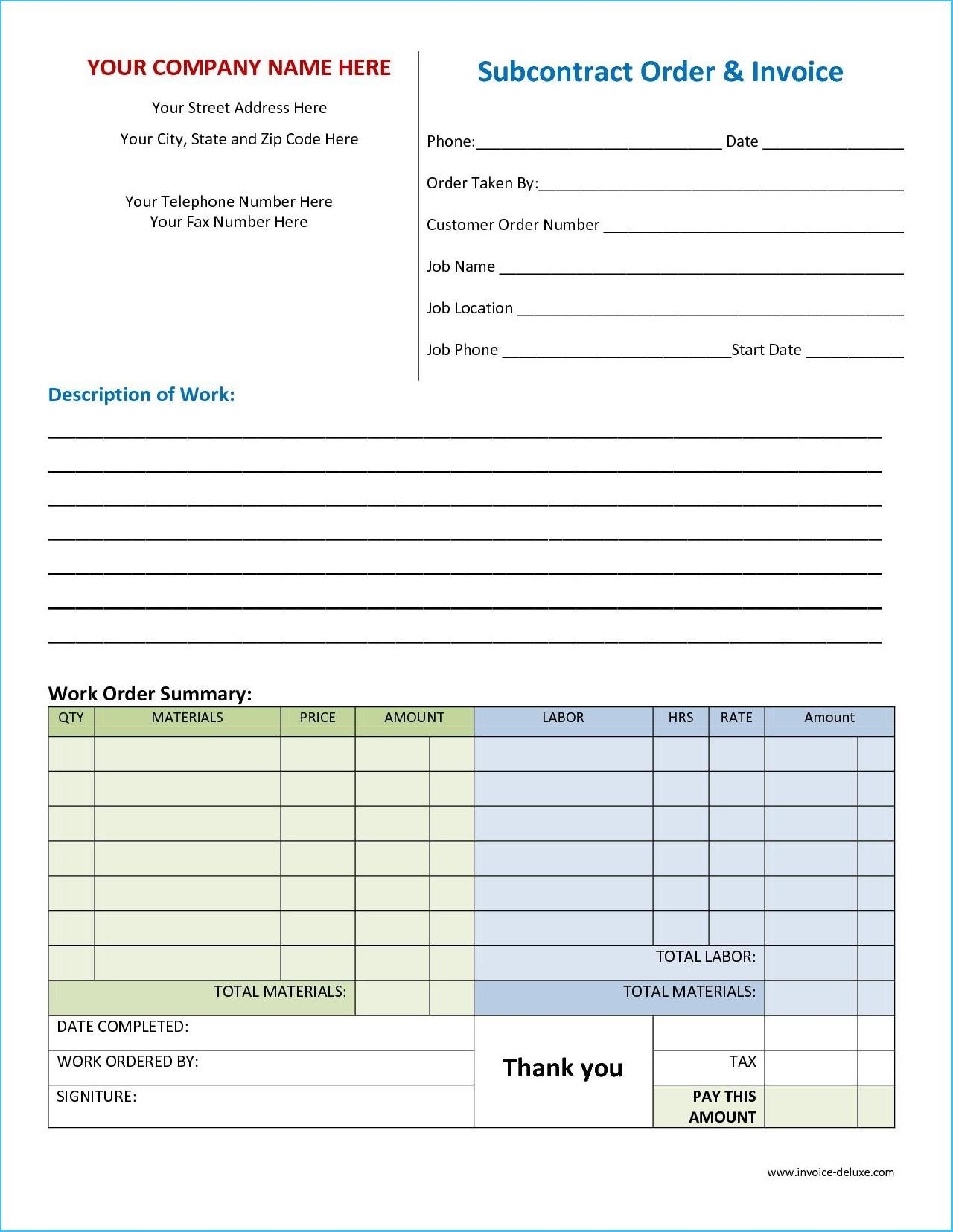 Work Invoice Template Free 5890 Free Printable Work Invoices Free 